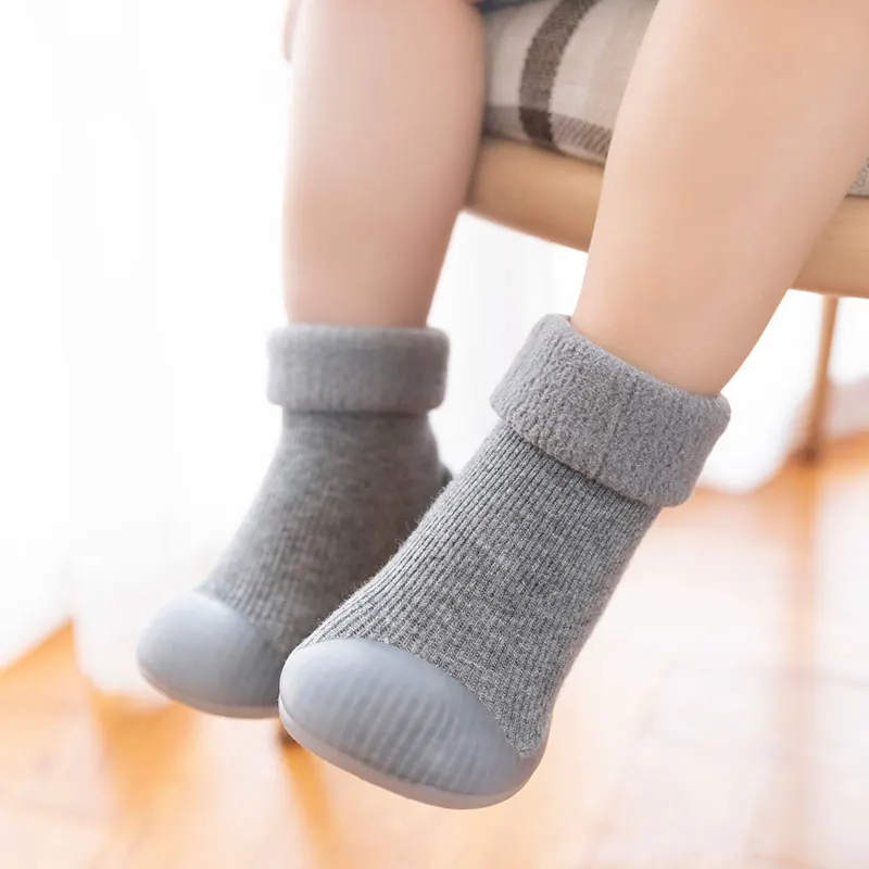

Winter Casual Comfortable Slip On Rubber Sole Sock Shoes For Baby Boys, Breathable Non Slip Walking Shoes For Indoor Outdoor