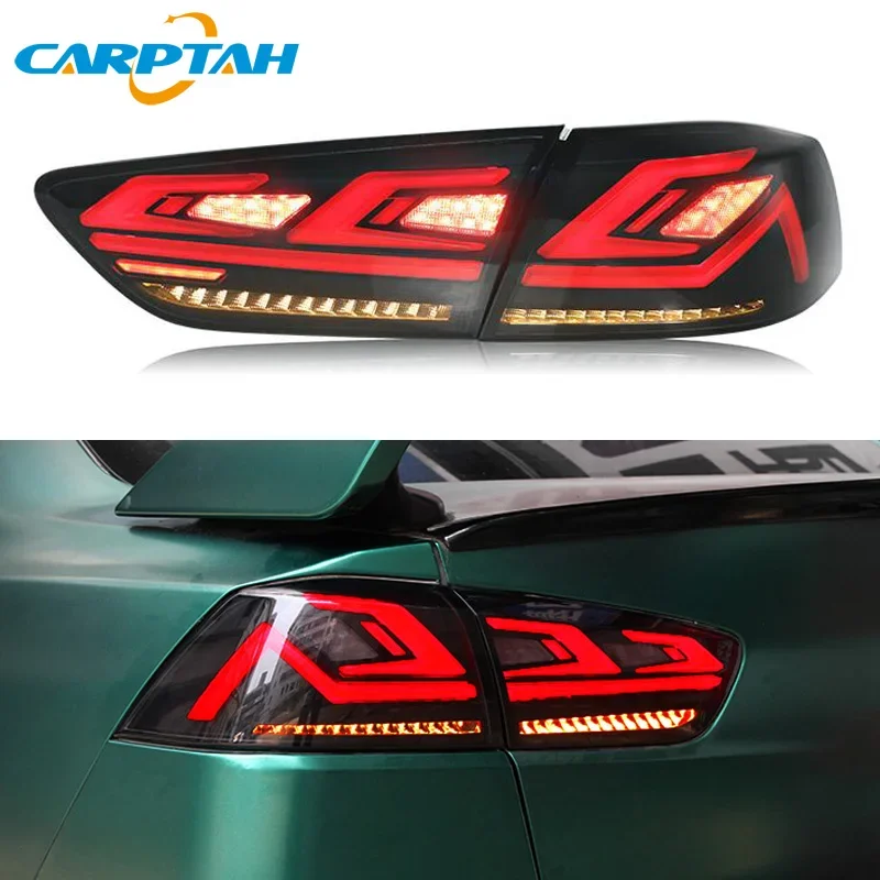 Car Styling Tail Lights Taillight For Mitsubishi Lancer 10 EVO x Rear Lamp DRL + Dynamic Turn Signal + Reverse + Brake LED Light