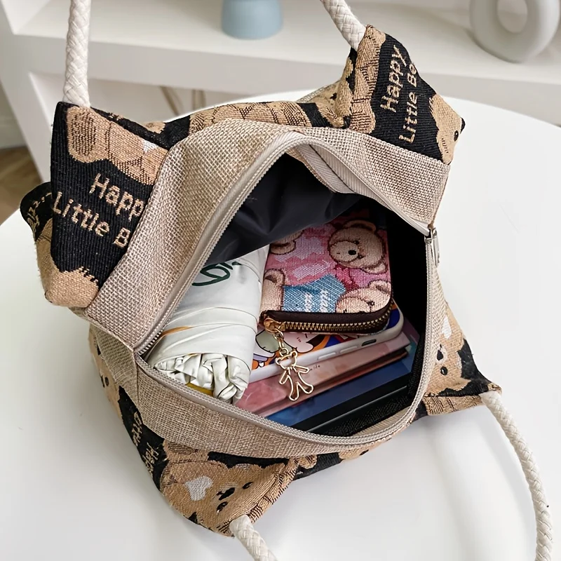 Women's Small Handbag, Available in Multiple Colors, Zipper Closure, High-Quality Hardware, Cute Pattern Mommy Bag view 4
