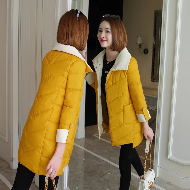 

2023 Ladies Long Winter Coat Women Warm Cotton Padded Parkas Fashion Big Pockets Jacket Female Autumns-2XL Slim Fit Korean Loose