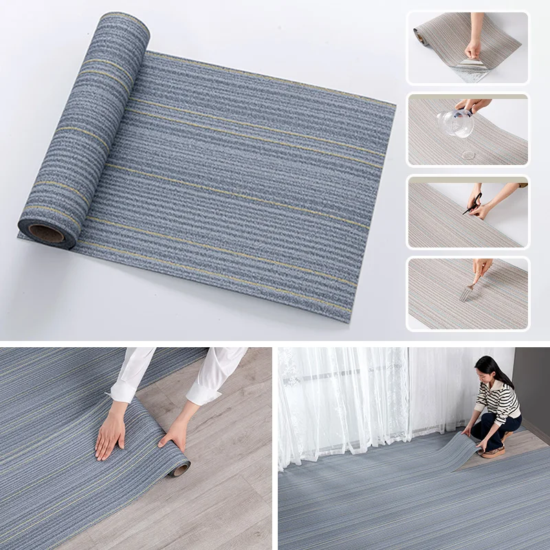 Retro Stripes PVC Self-adhesive Wall Sticker Floor Sticker Easy To Install Clean Suitable For Office Hotel Apartment Decor