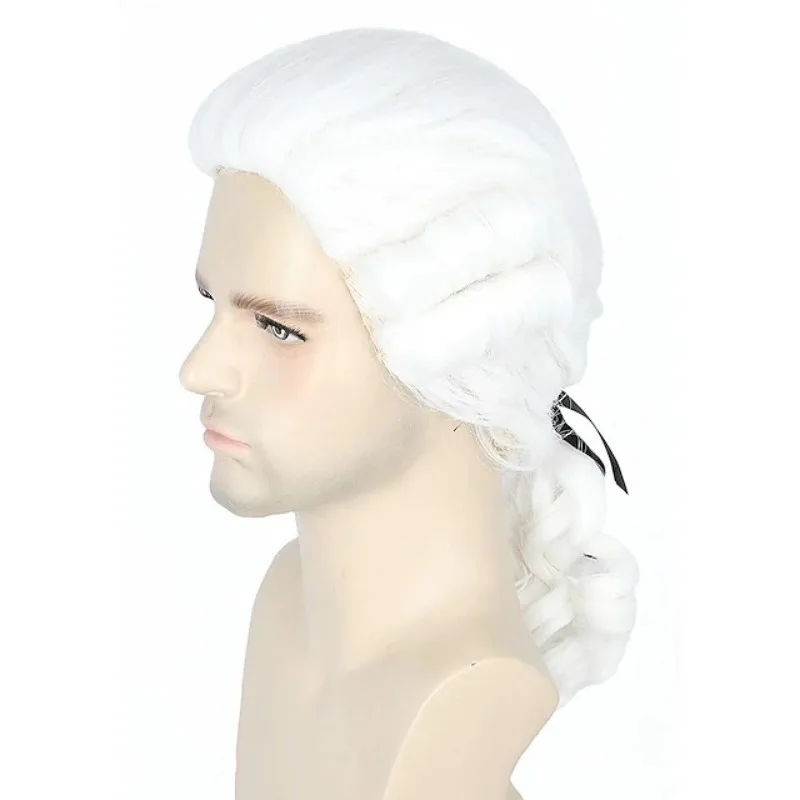 Hot COS Judge Lawyer Styling Wig The  Ugly Girl Braided Horse Tail  for Christmas Holiday Halloween Party Costume Props