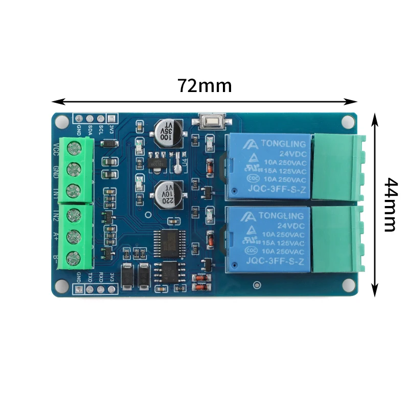 Modbus-RTU Relay Module 1/2/4/8 Channels 10A 5V 12V 24V Switch Input Output Optocoupler Isolation RS485 TTL Communication