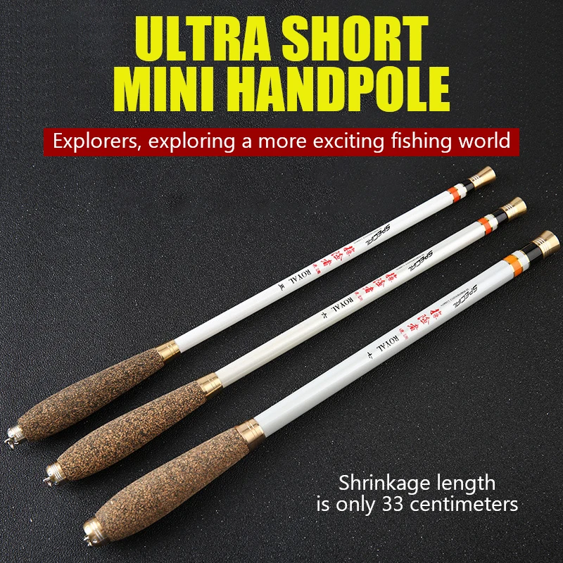 

Pocket Fishing Rod Carbon Short Section Handle Only 33cm Ultra Light Ultra Hard Ultra Fine Carbon Stream Rod Fishing Gear