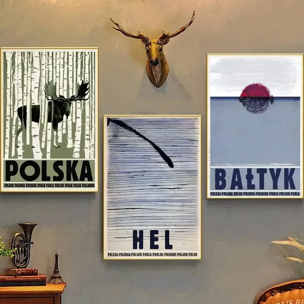Abstract Poland River Lublin Wroclaw Moose City Countryside Landscape Poster Self-adhesive Art Waterproof Paper Sticker House