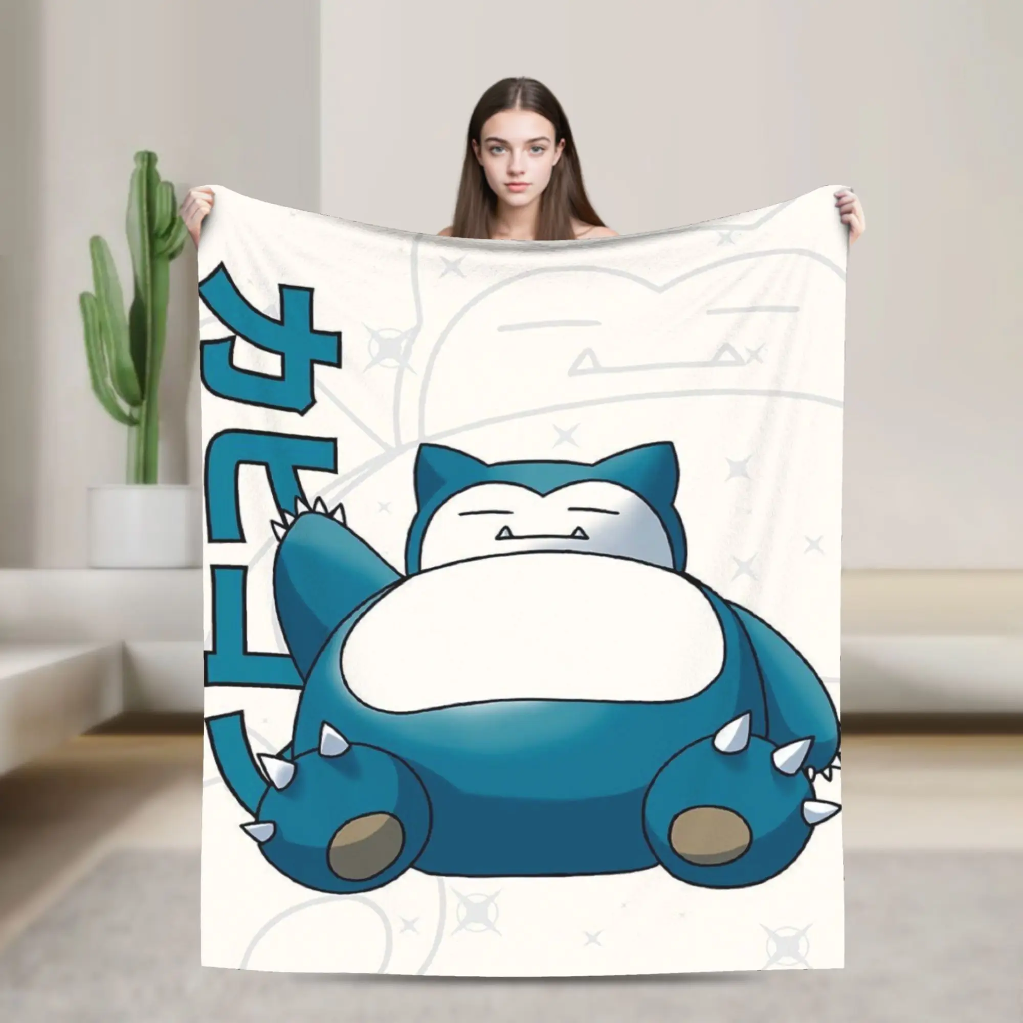 Snorlax Monster Überwurfdecke für Couch, weiche, flauschige Plüschdecke, 127 x 152 cm, Tagesdecke in mehreren Größen für alle Jahreszeiten