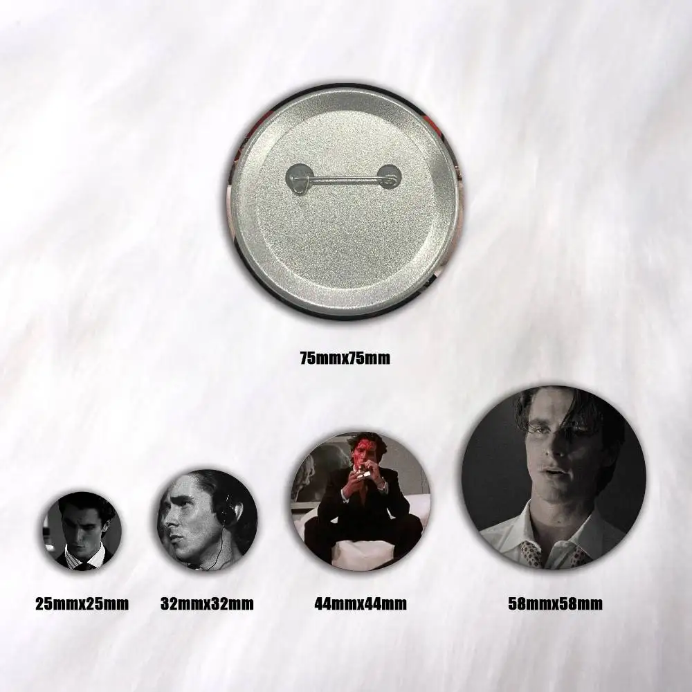 A-American P-Psycho Thriller Art Badges Button Round Creative Pin Brooch Badge Bag Decor Accessories Fans Collect Friends Gifts