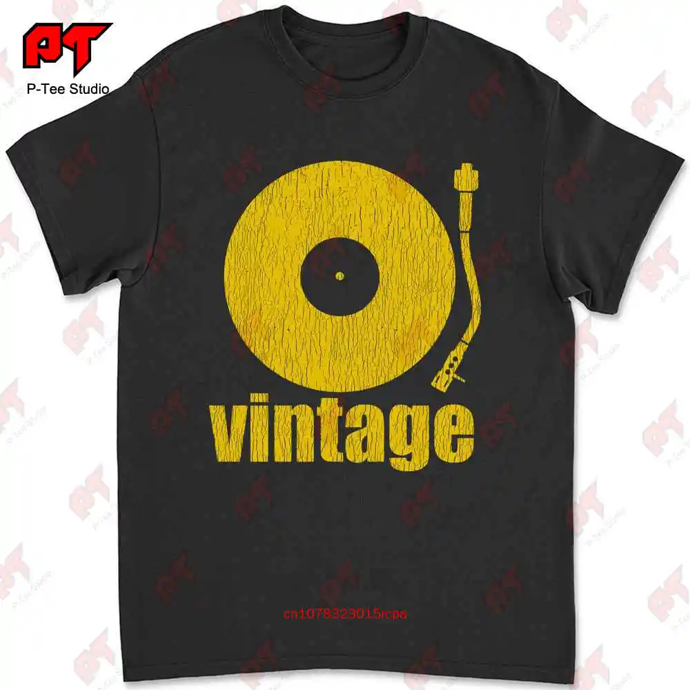 Vintage Vinyl T Shirt Dj Music Classic Record Collector Technics 1200 Turntable K2NS