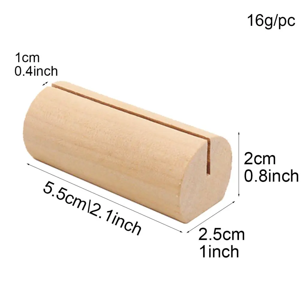 Tabletop Wooden Base Place Name Tag Holder Photo Clip Stand for Party Office Art Word Card Board