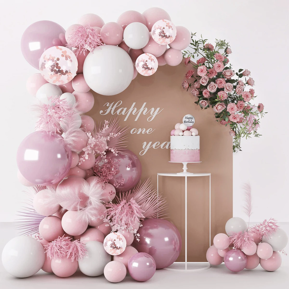 

Pink Macaron Balloons Garland Arch Kit Confetti Latex Ballon Birthday Party Decorations Kids Wedding Baby Shower Decor Globos