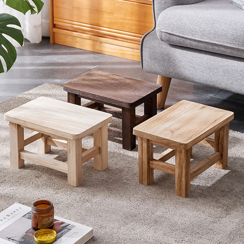 Creative Small Wood Chair Household Shoe Changing Stool Ins Sofa Living Room Foot Rest Stool Tea Table Children Bathroom Footsto