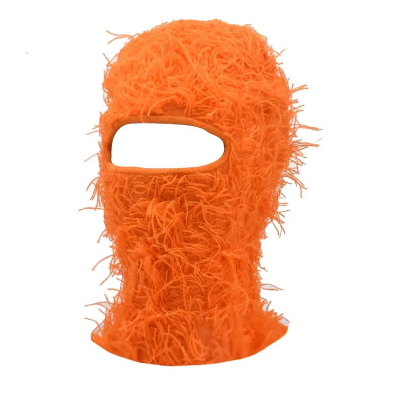 2024 New Hip Hop Balaclava Distressed Knitted Caps Full Face Ski Mask Women Outdoor Camouflage Fuzzy Ski Balaclava Beanies Hat, image 16