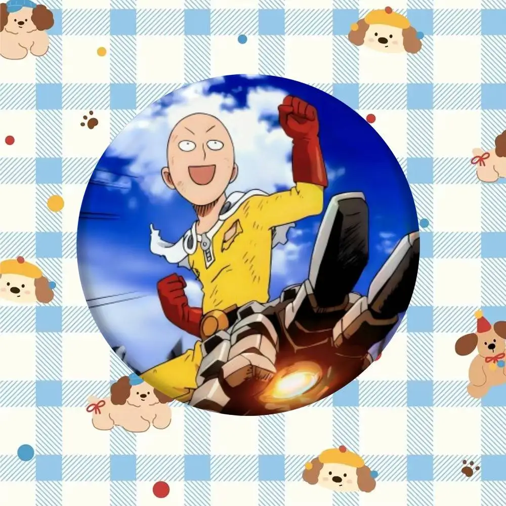 Anime One-Punch Man    Badge Tinplate Meme Round Brooch for Hat Bag Creative Lapel Jewelry Accessories Gifts