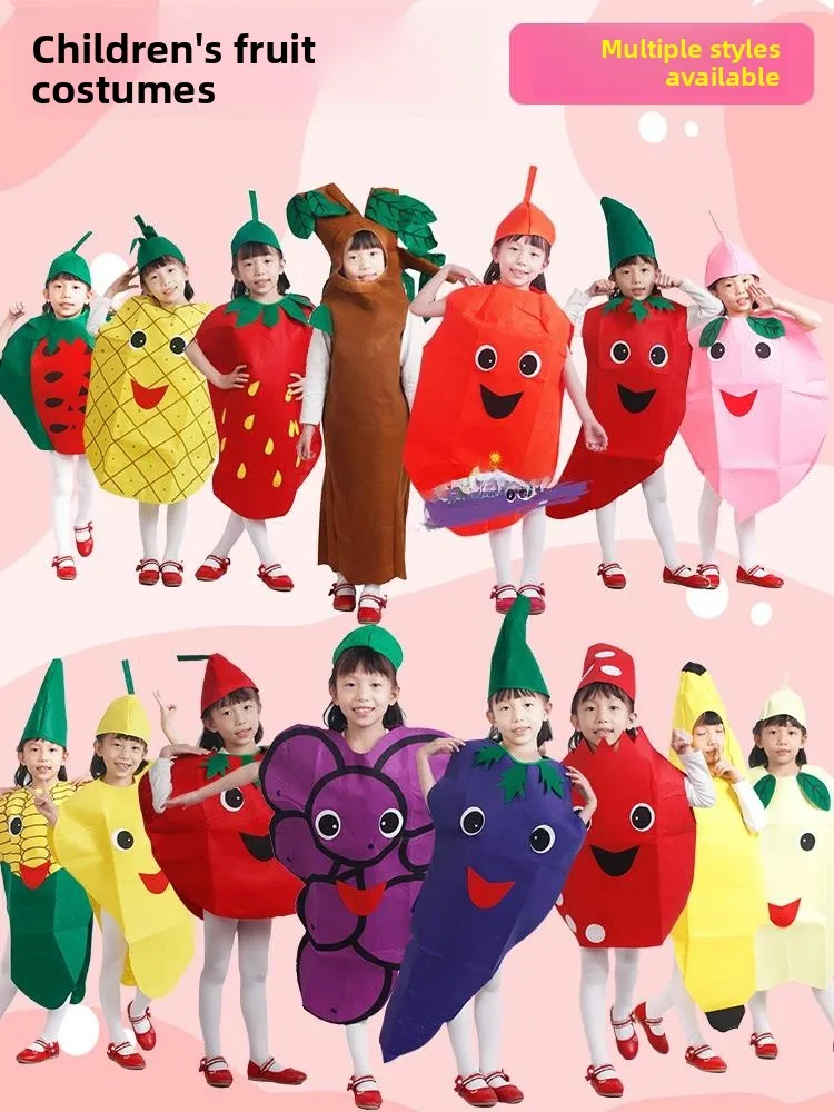 

Eco-Friendly Children's Fruit Vegetable Performance Costume Dance ow Outfit Design Stage Faion Kids' Performance Cl...