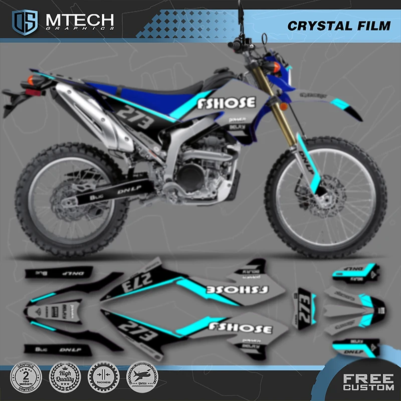 

DSMTECH пользовательские графические фоны для команды, наклейки, наборы наклеек для YAMAHA WR250R 2020 2019 2018 2017 2016 2015 2014-2008 001