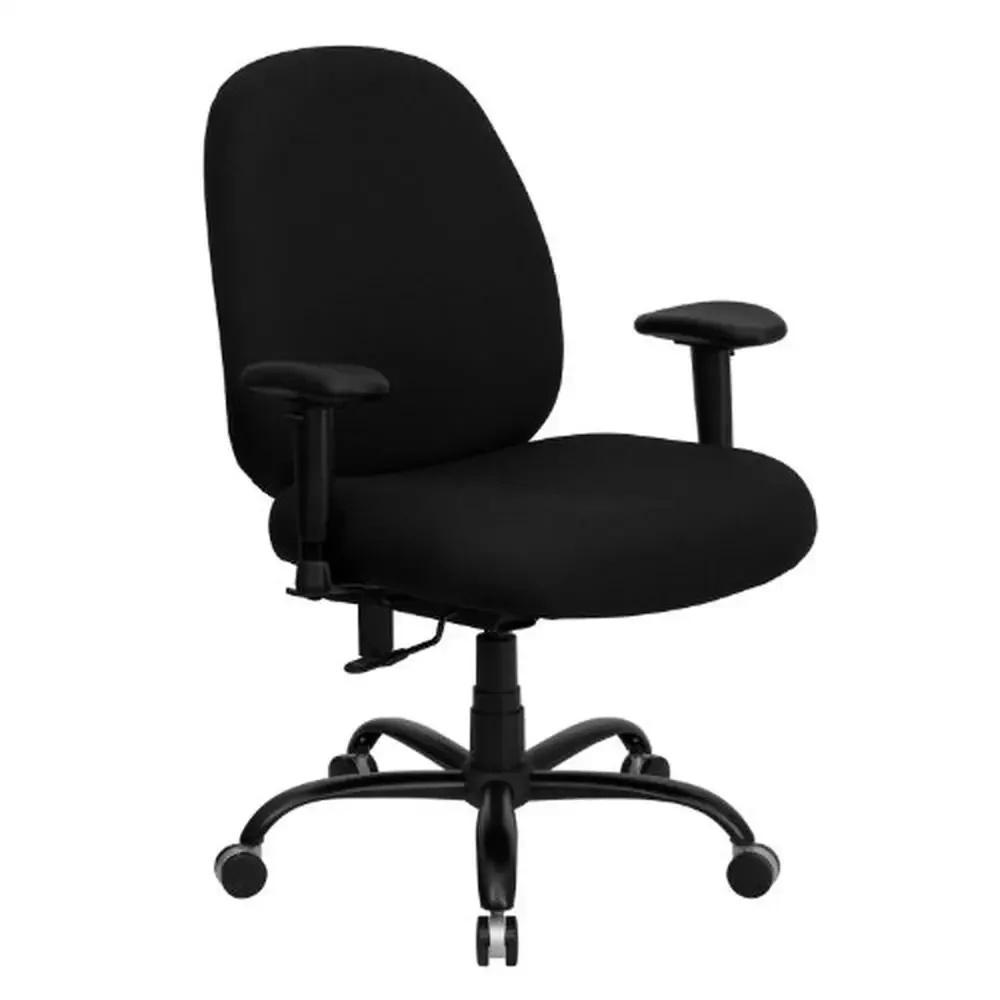 

Executive Ergonomic Office Chair with Adjustable Back and Arms Big & Tall 400lb Rated Black Fabric Contemporary Style Raised