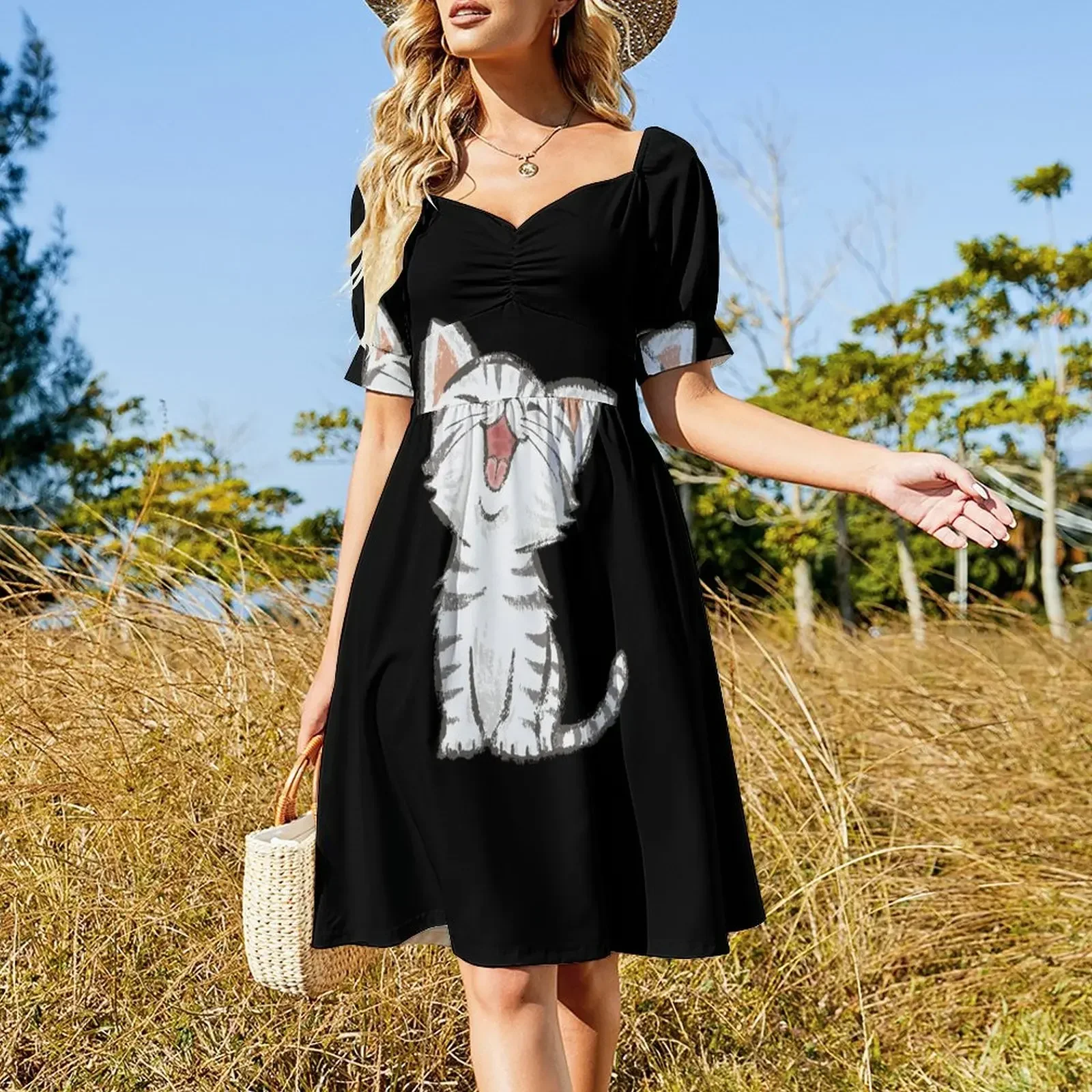 アメリカンショートヘアハッピー半袖ドレスダンスドレスレディースドレス