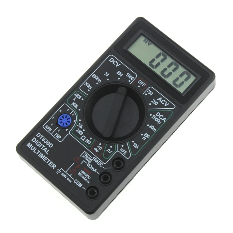 Digital Multimeter with Buzzer Voltage Ampere Meter Test Probe for DC A