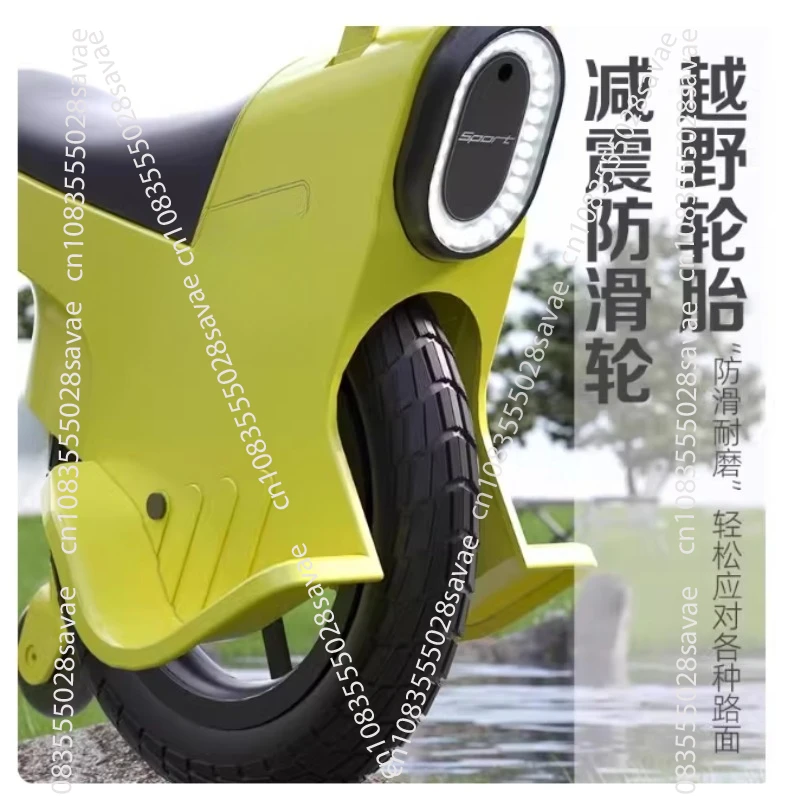 Unicycle with Auxiliary Wheel Walker - Outdoor Play Trolley Light Travel  Rolling Cart