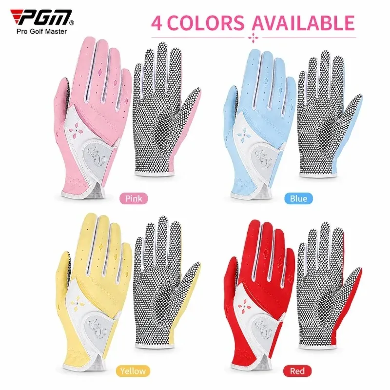 PGM 1 Pair Golf Women Gloves PU Belt Non Slip Particle Outdoor Sports Glove