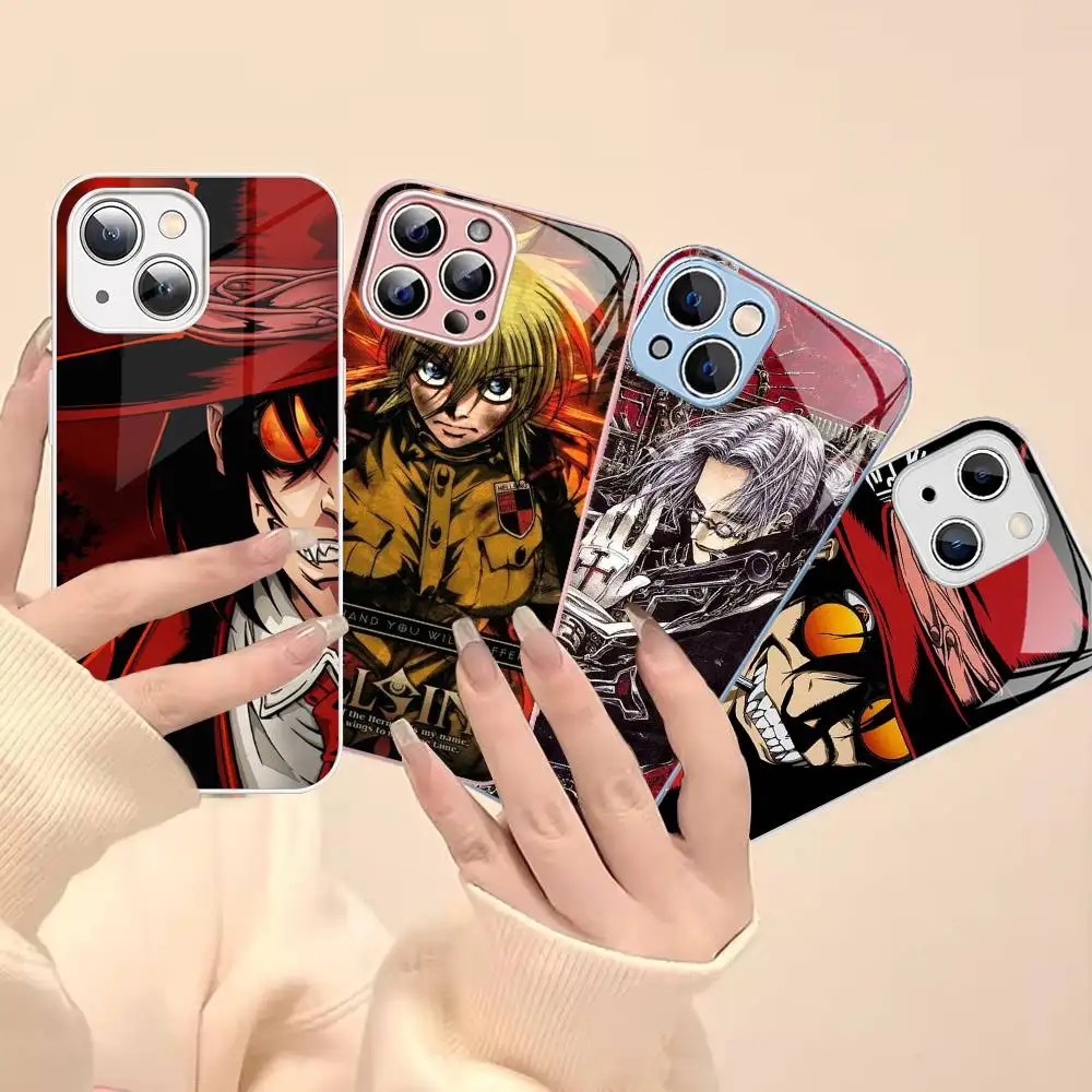 

Horror Anime Hellsing For IPhone 14 13 12 Mini 11 Pro XS Max X XR 14 Plus Tempered Glass Cover