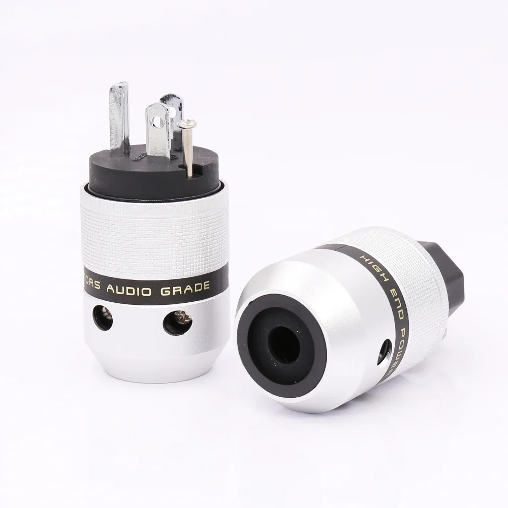 زوج مرحبا نهاية الصوت الروديوم مطلي الولايات المتحدة التيار المتناوب قابس طاقة HIFI الصوت الصف النحاس الولايات المتحدة التوصيل و IEC لتقوم بها بنفسك كابل سلك الطاقة