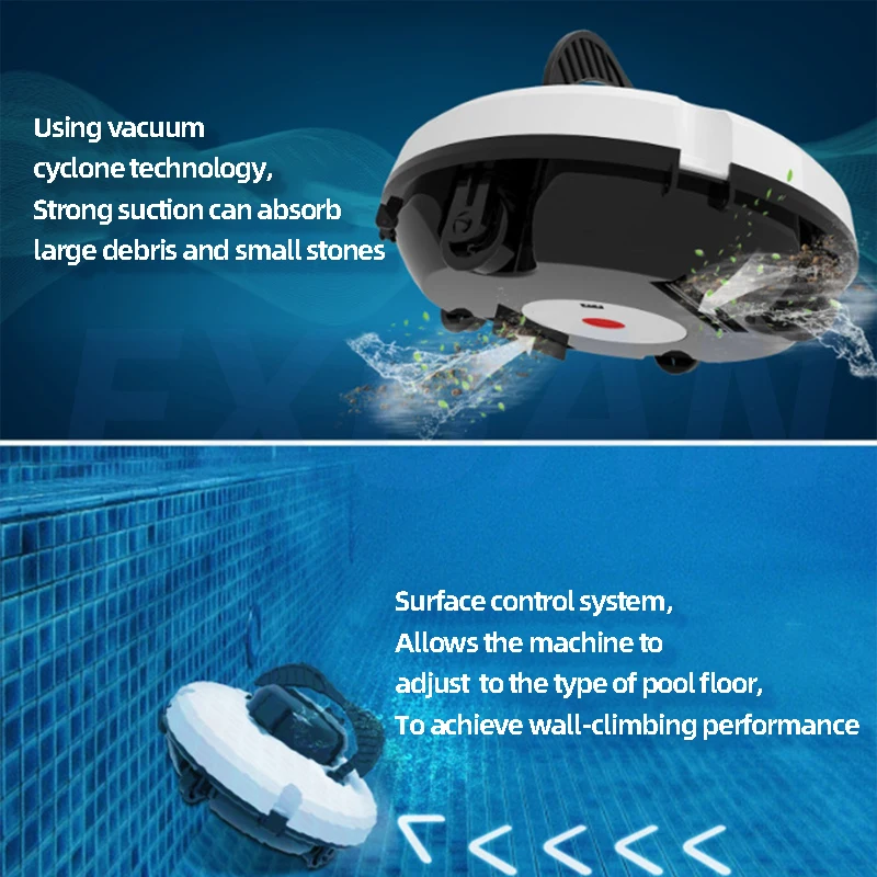 Intelligent Fully Automatic Swimming Pool Cleaning Robot Diving Underwater Suction And Vacuum Wireless Cleaning Machine