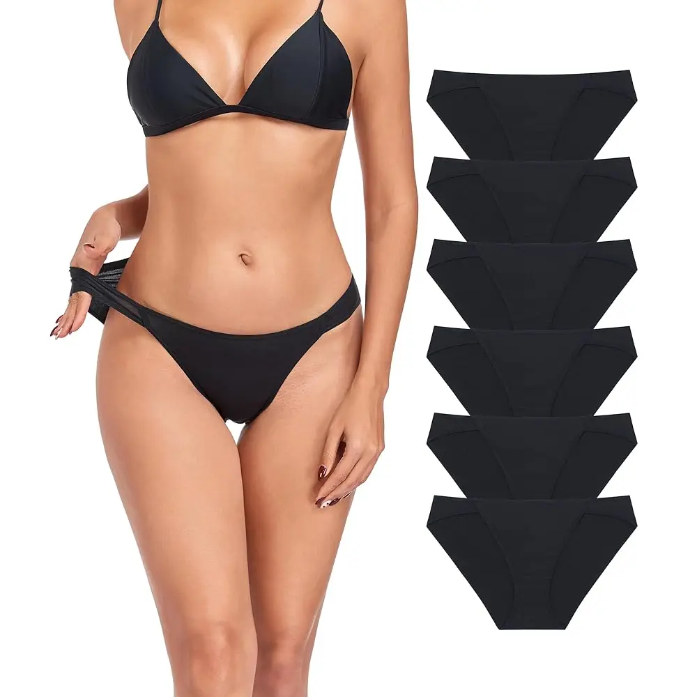 

Набор из 3/6 хлопковых трусиков-бикини для женщин с низкой посадкой, высокой талией, эластичные, дышащие, женские трусики-хипстеры
