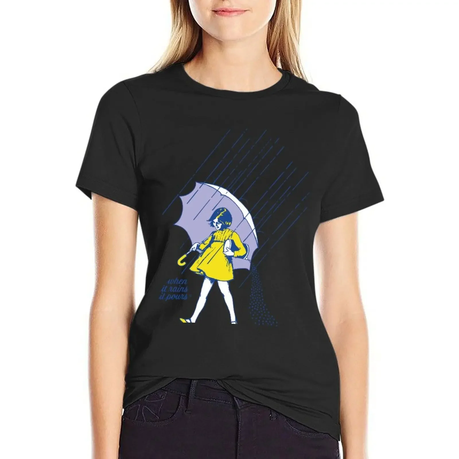 

Morton Salt Girl 1968 Mascot Classic Logo T-Shirt quick drying customs funnys anime clothes Women clothing
