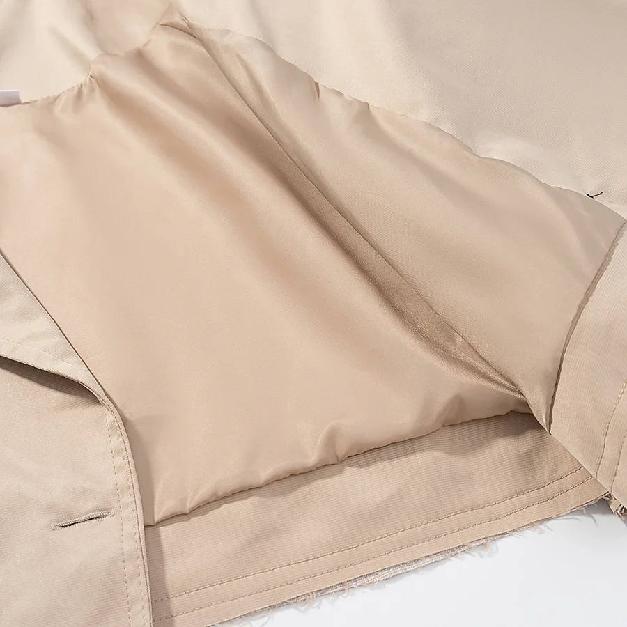 2025 autumn new women's fashion versatile loose casual button belt long-sleeved windbreaker short jacket