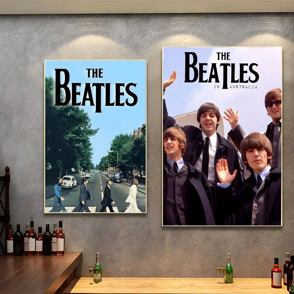 Classic British Pop T-The Beatles Poster Peel and Stick Wallpaper Dorm Room Essentials Gallery Wall No Residue