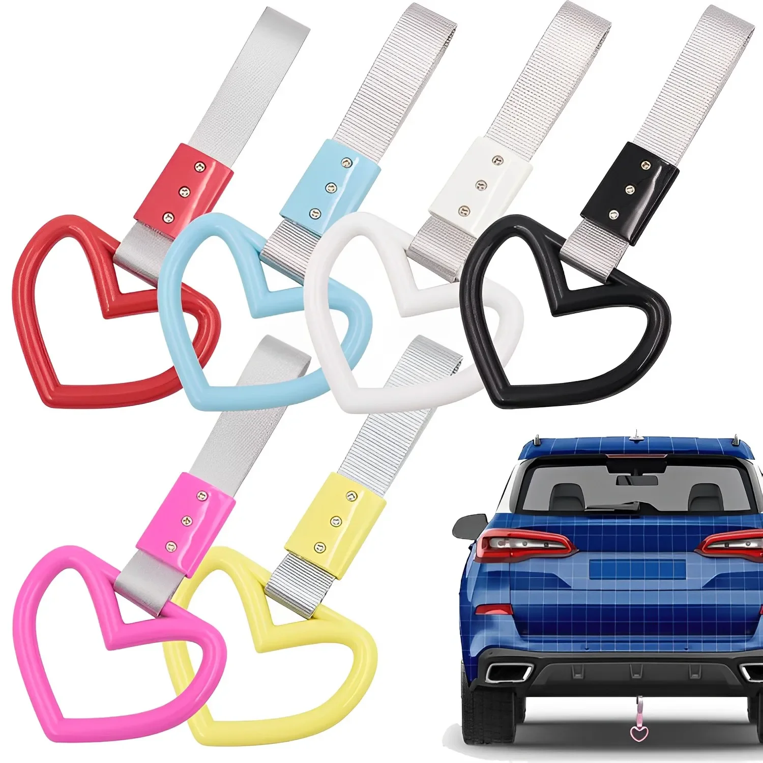 Car Interior Pull Ring Subway Train Bus Handle Strap Charm Drift TSURIKAWA RING Car Rear Bumper Warning Loop Auto Accessories