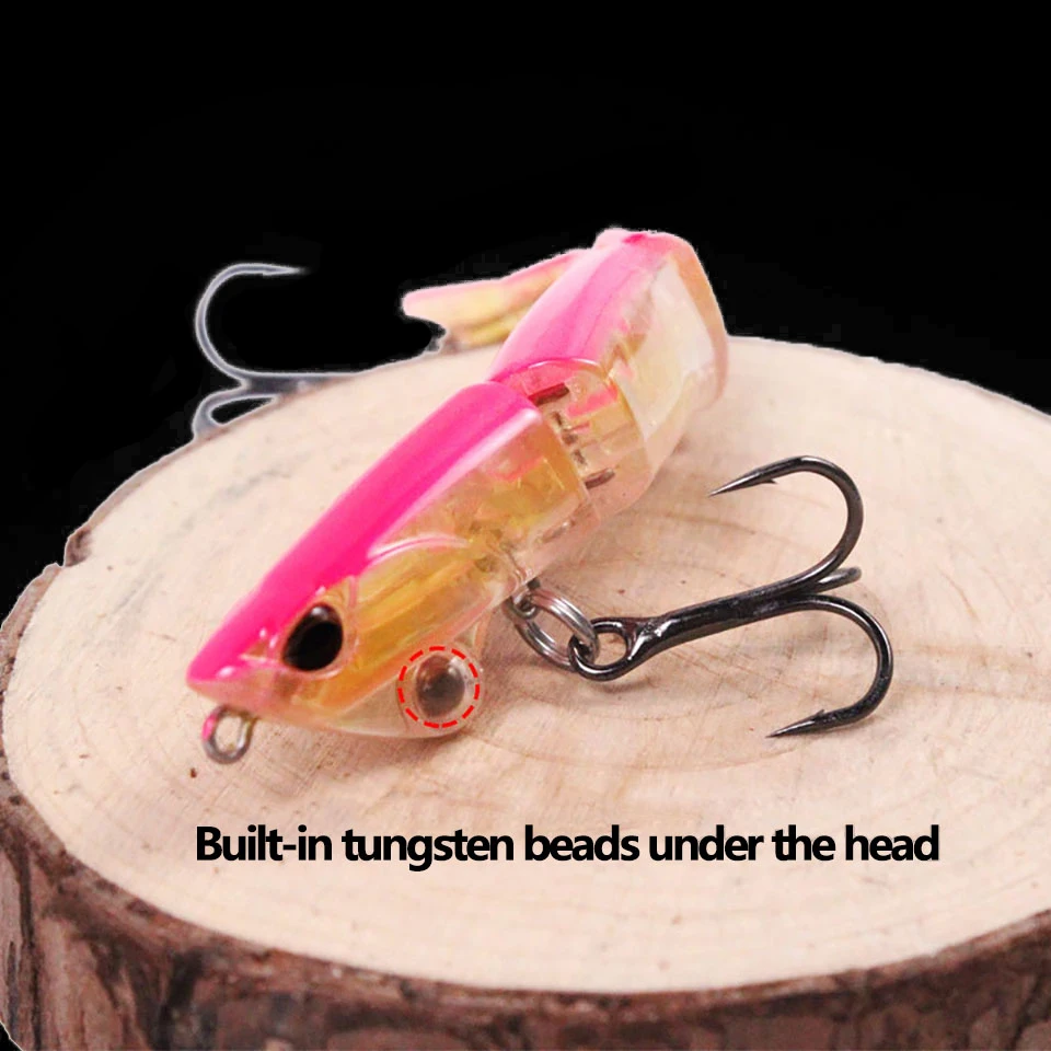 WALK FISH 1Pcs Joint Bait 90MM/7G Artificial Swimbait 3D Fisheyes Multi-Knotted Lure Built-In Tungsten Bead Multi-section Tackle