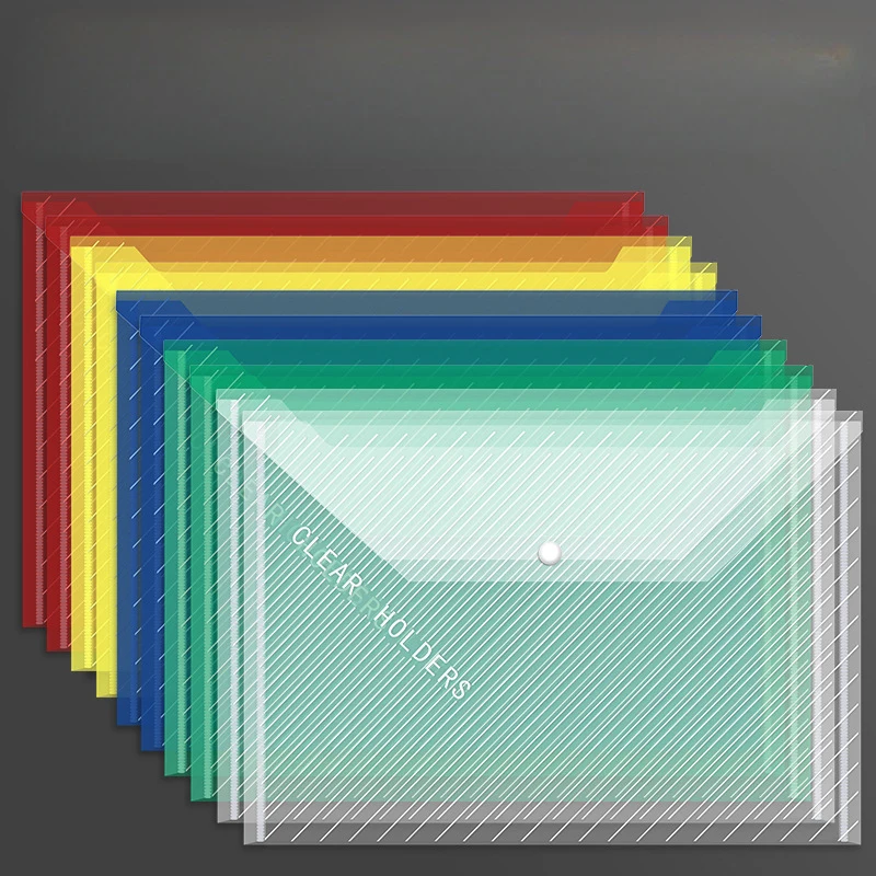 10/20 قطعة A4 حقيبة ملفات ملونة سميكة البلاستيك سعة كبيرة مقاوم للماء حقيبة التخزين المفاجئة ل أرشيف أوراق الاختبار والكتب