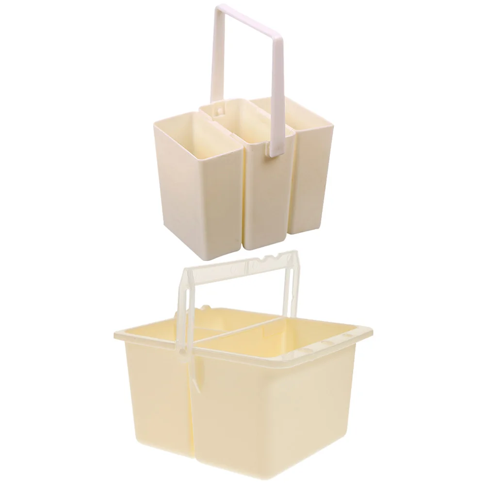 

2pcs Paint Brush Washer Cleaning Bucket Water Color Container Multifunction Portable Reusable Plastic Storage Desk Organizer