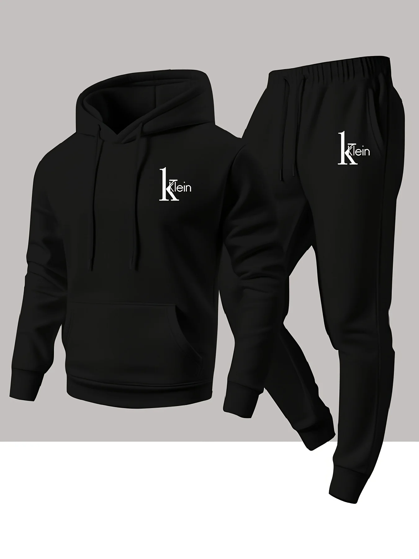 Men's two-piece set casual long-sleeved hooded sweatshirt and sports pants outfit suitable for winter and autumn Sports outfit view 3