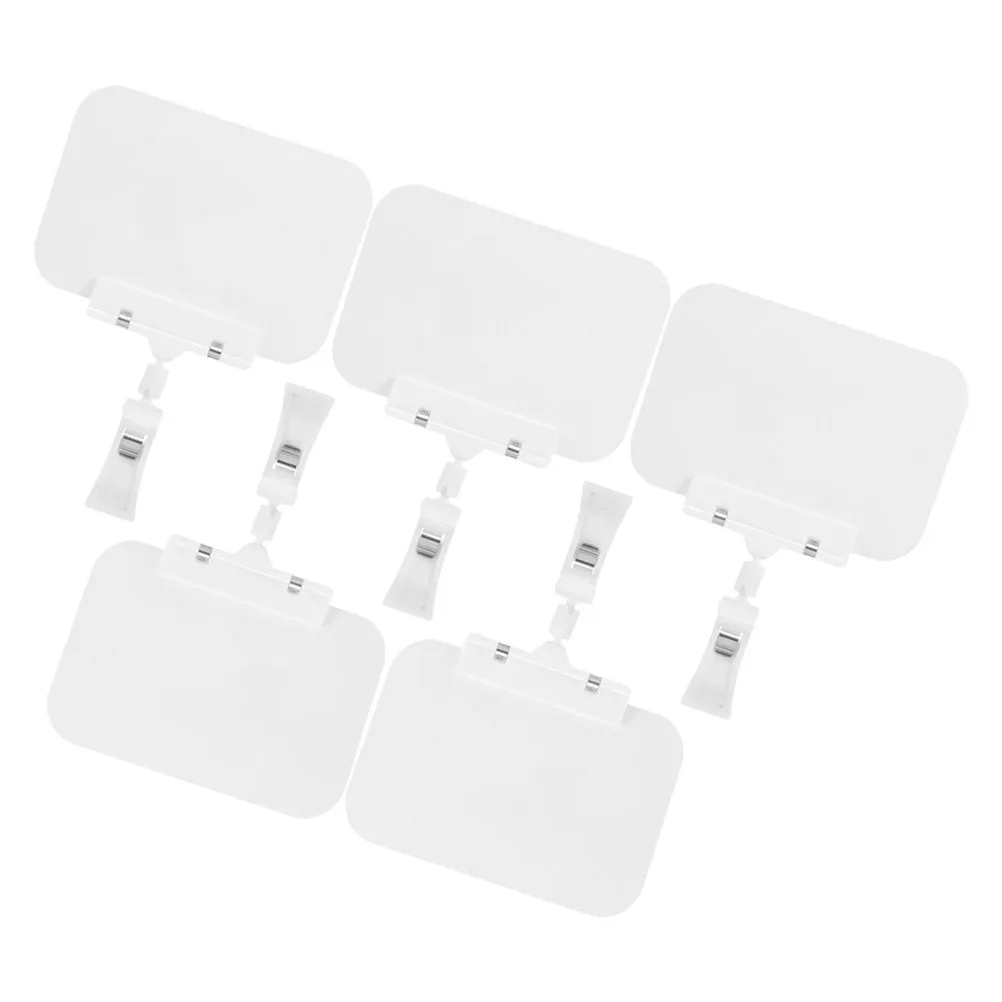 5Pcs Mini Chalkboard Sign Clip Reusable Plastic Fruit Price Tags Rotating Display Holder for Market Store Basket