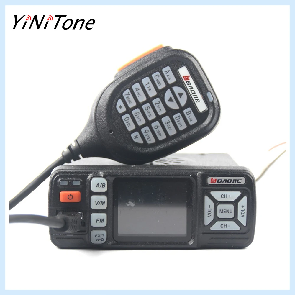 BAOJIE BJ-318 Mini Car Mobile Radio 25W Dual Band VHF 136-174MHz UHF 400-490MHz FM Ham Radio