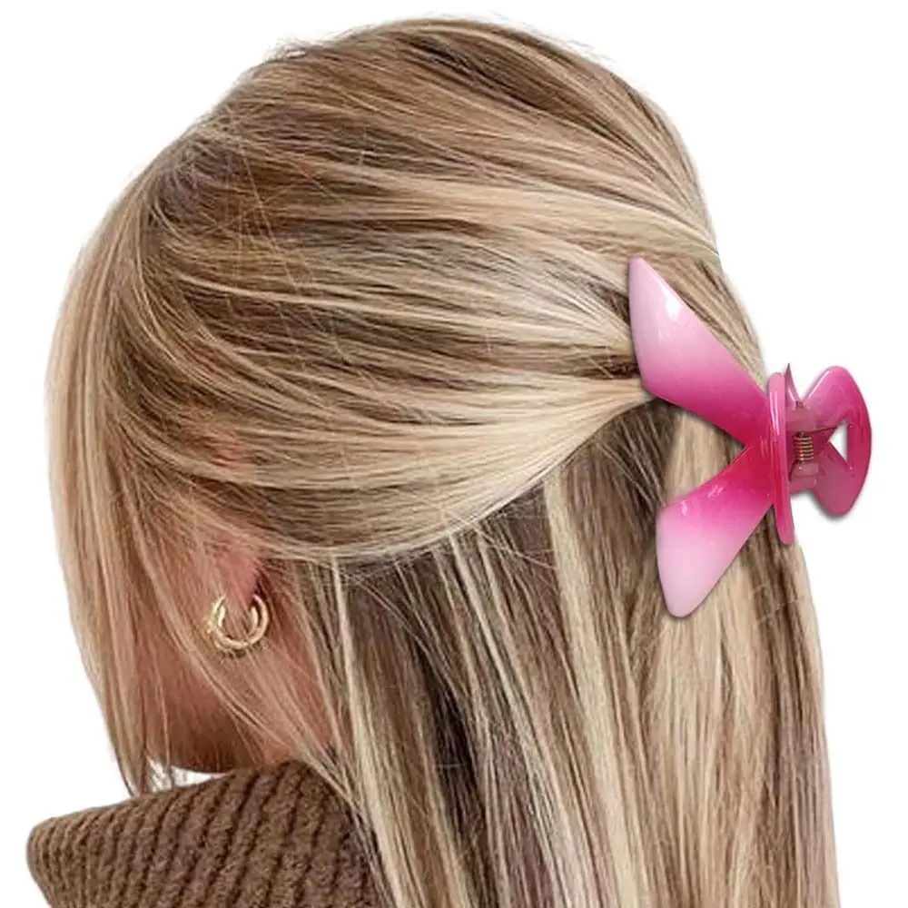 Korean Style Gradient Color Hair Clip Back Head Hair Grips Ponytail Holder Large Hair Claw Anti-slip Teeth Hair Accessories