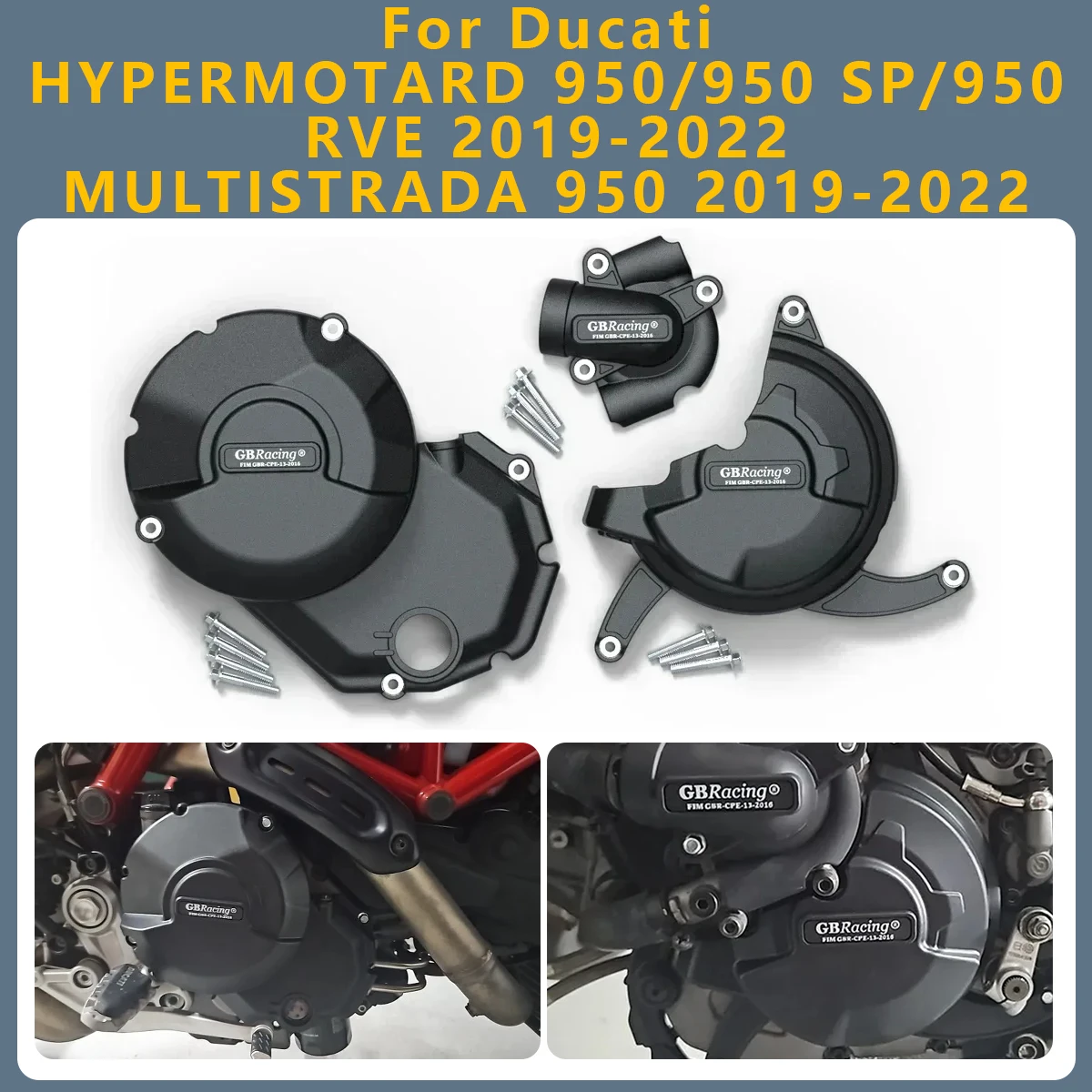 

Motorcycle Engine Cover Clutch Cover Protection Set Accessories For Ducati HYPERMOTARD 950/950 SP/950 RVE 2022 2021 2020 2019