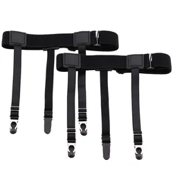 Fashion Punk Pu Leather Adjustable Holder Vintage Elastic Men Leg Business Suspender Shirt Garter Belt Jewelry
