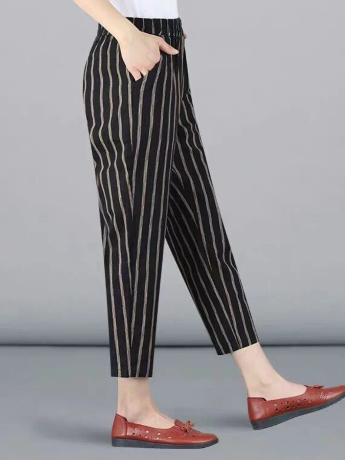 مزيج القطن فضفاض صالح مطبوعة الصيف سراويل تقليدية المرأة رقيقة سراويلي حريمي أمي جديد Sle حجم كبير طماق مريحة