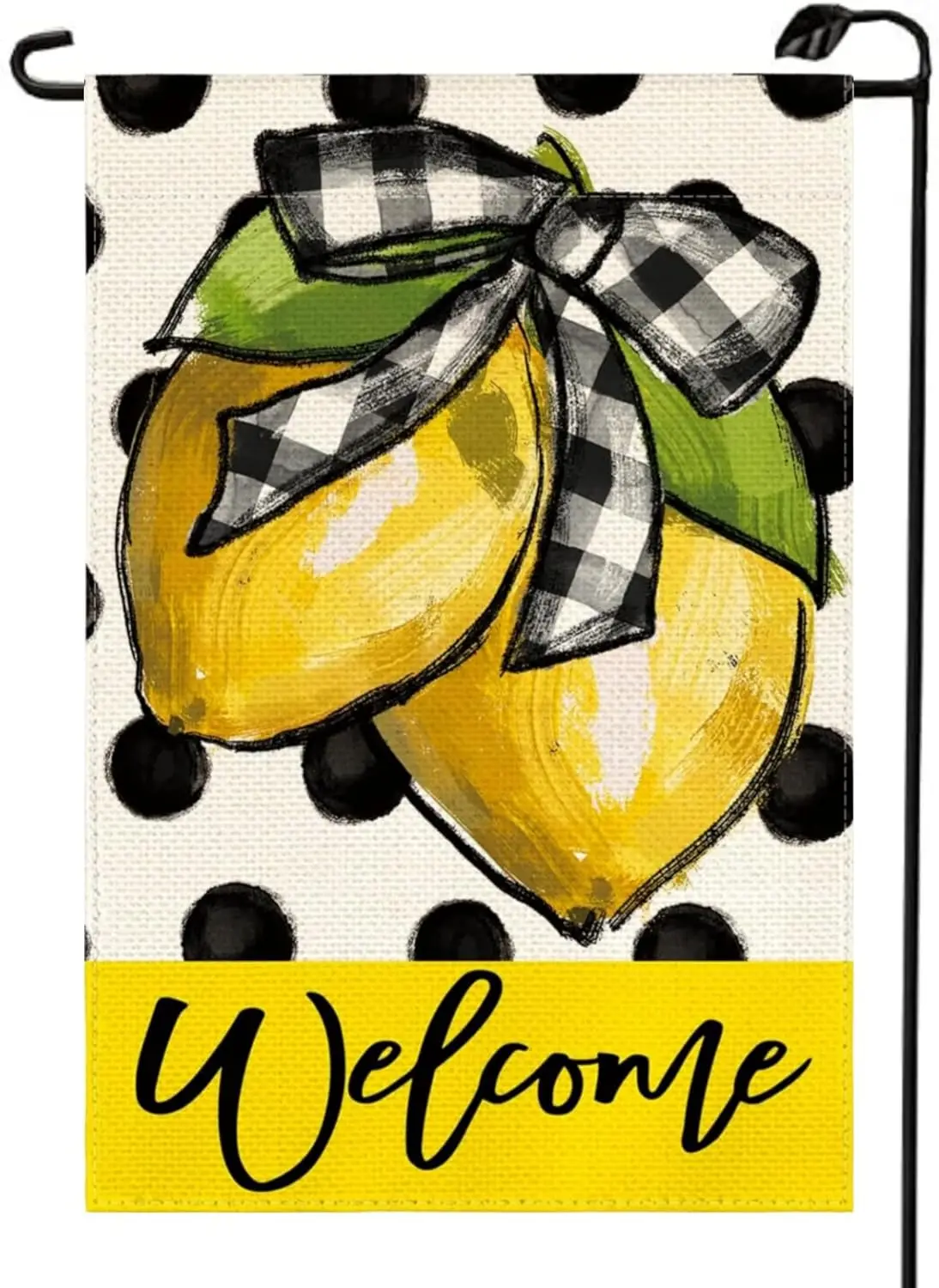 Summer Lemon Polka Dot Garden Flag 12 x 18 Inch Double Sided for Outside Welcome Yellow Yard Outdoor Decoration Flag XJ31 bo VVL