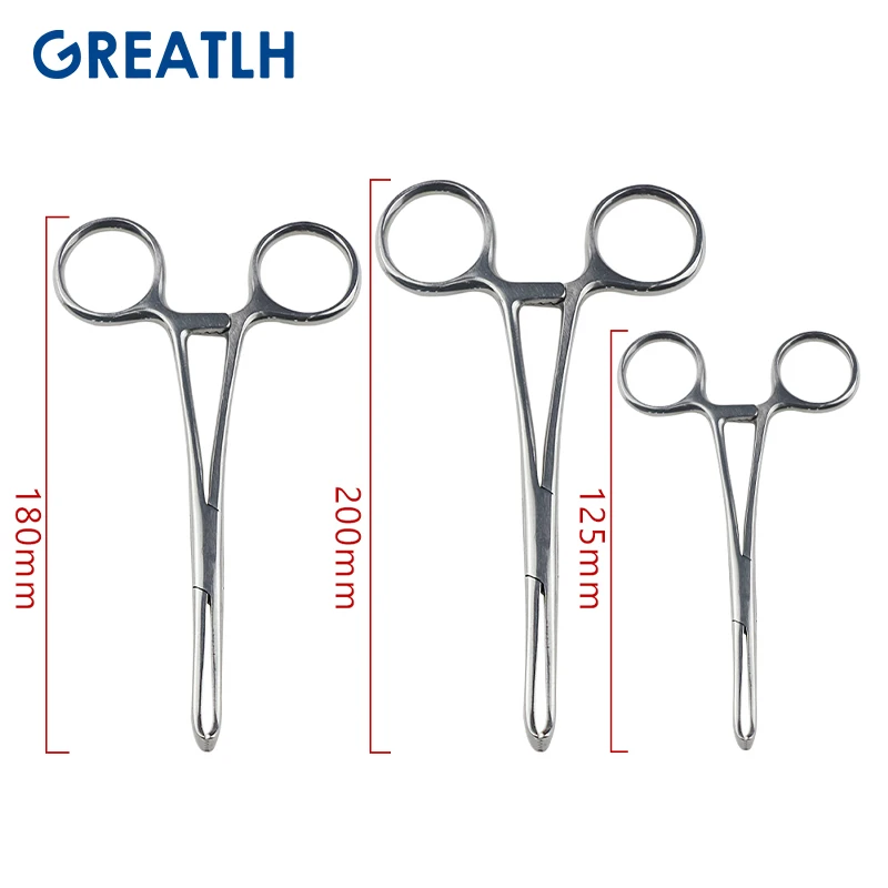 Stainless Steel Tissue Pliers Forceps Medical Clamping Cervical Forceps Orthopedic Instruments Rat Tooth Pliers Alice Forceps