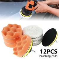 12 PCS 4 Inch Polishing Pads Sponge Wool Polishing Pads with M10 Drill Adapter for Car Motorcycle Polishing and Scratch Removal