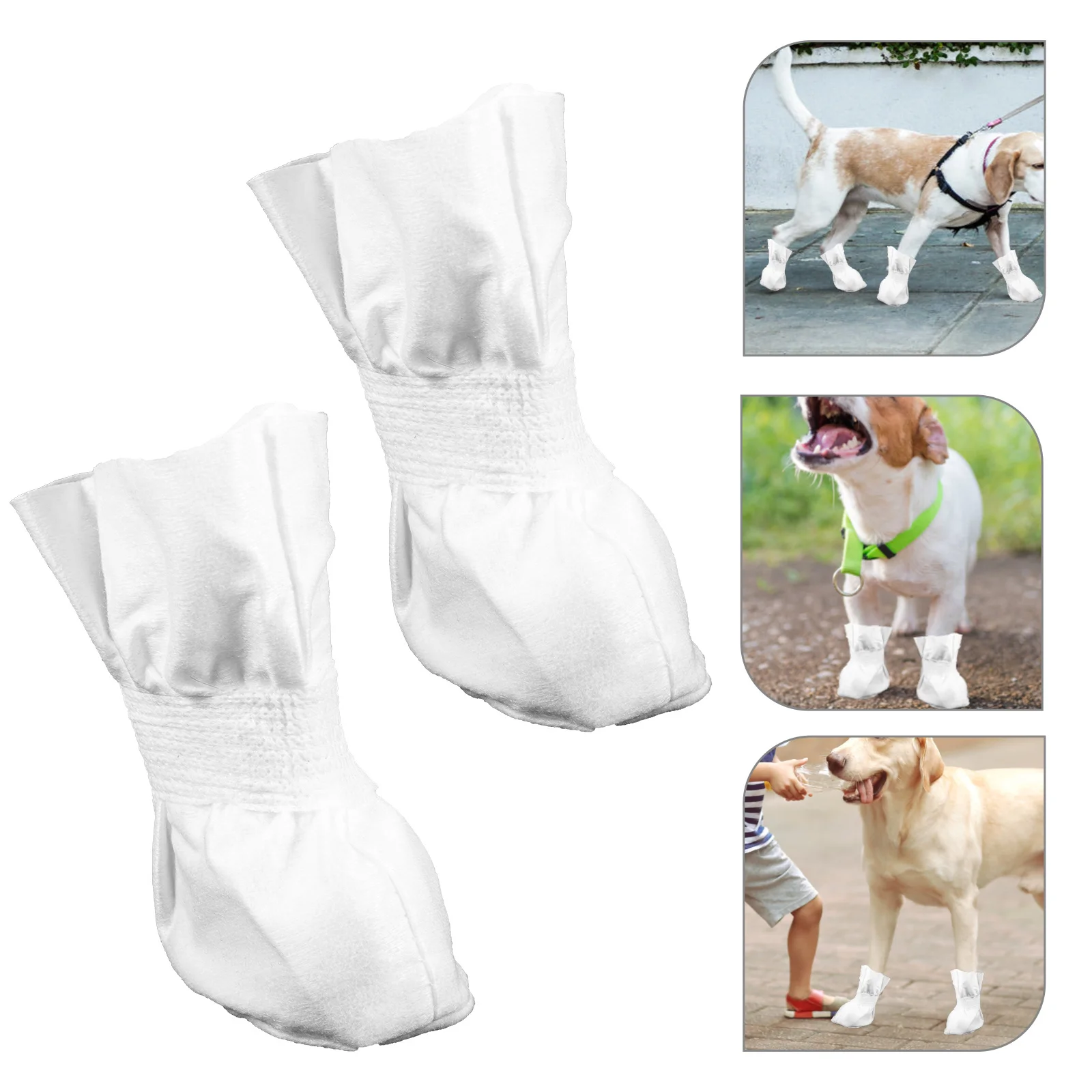 

4Pcs Disposable Pet Shoes Adjustable Strap Paw Protection Cloth Dog Boots Outdoor Dog Booties Cat Shoes Cat Booties