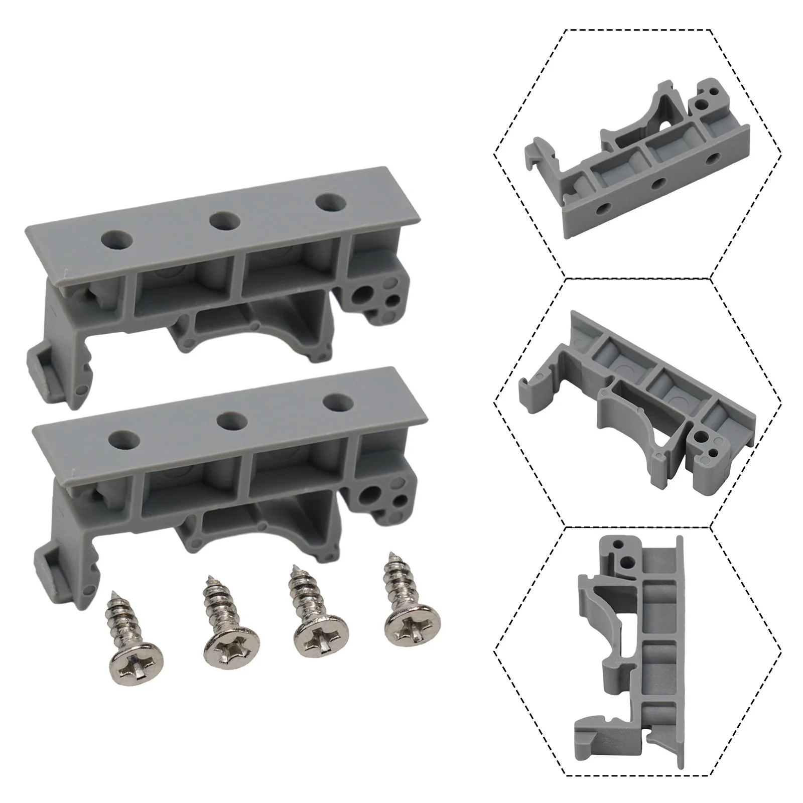 5 Sets PCB DIN Rail Mount Adapter PCB Mount Bracket Clips Mount Holder 35mm Plastic Tool Accessories Electrical Equipment