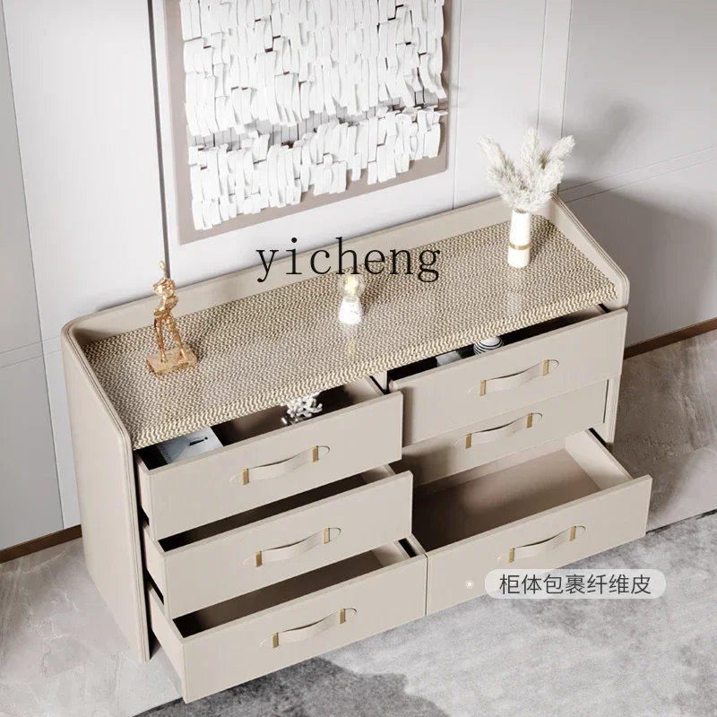 

Tqh Italian Style Light Luxury Locker Hong Kong Style Chest of Six Drawers Bedroom Simple Post-Modern TV Bench for Bedroom