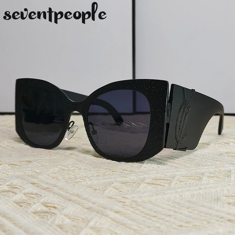 Oversized Round Cat Eye Sunglasses Women 2024 Luxury Brand Designer Vintage Windproof Big Frame Sun Glasses For Ladies Eyewear - Detail 1