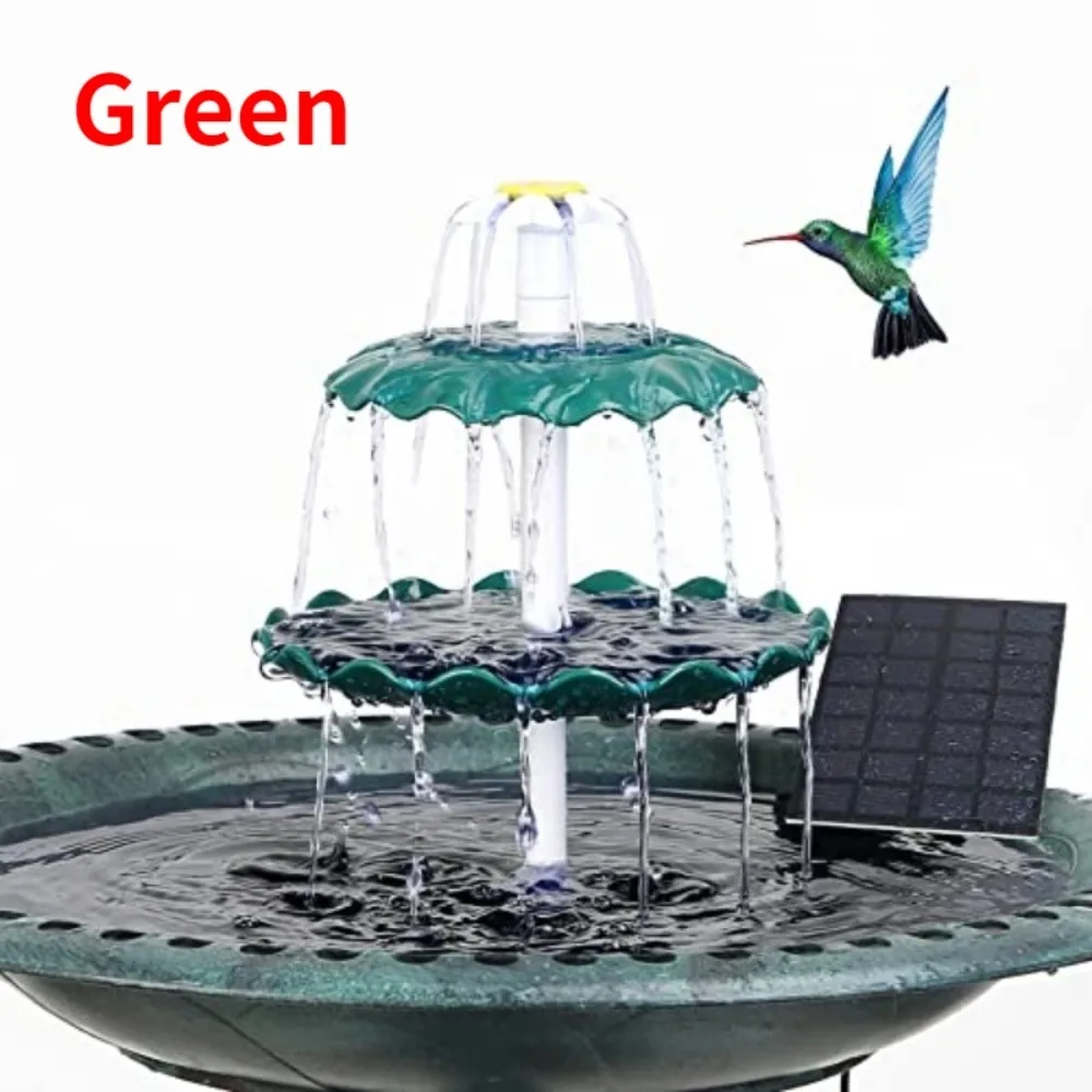 Equipped with A 3.5W Solar Water Pump and A Detachable 3-layer Flowing Solar Fountain DIY Bird Bath Garden Fountain in 3 Colors